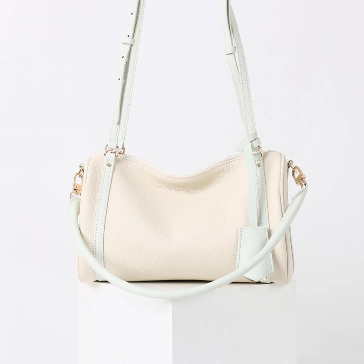 質感真皮|2025新頭層牛皮保齡球腋下包托特包波士頓枕頭包手提單肩斜挎包「6189」25.11-4