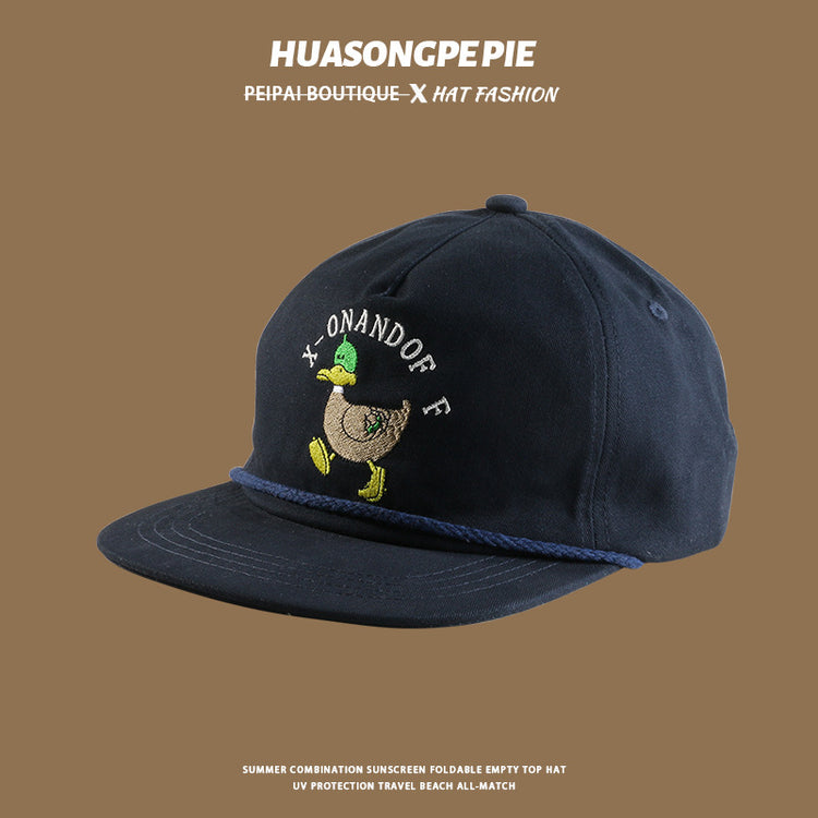 流行帽子|帽子防曬帽夏季女新款2024可愛鴨鴨寬檐遮臉百搭出行多巴胺棒球帽「C4058」24.06-3