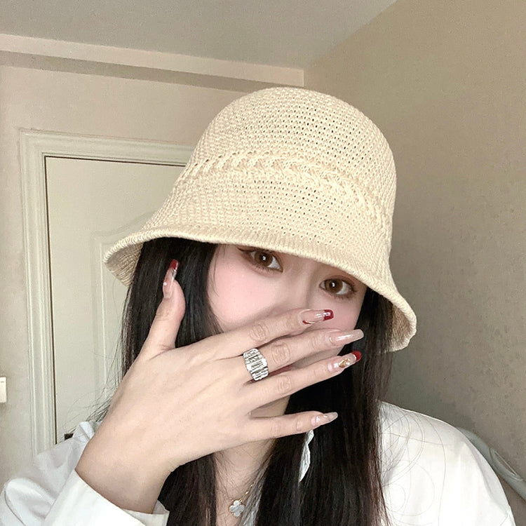 流行帽子|水桶草帽夏季沙灘出行百搭遮陽帽顯臉小遮陽時尚太陽帽沙灘防曬帽「C3895」24.04-5