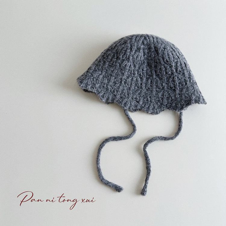 流行帽子|花邊針織漁夫帽女秋冬新款顯臉小韓版可愛小清新防風護耳保暖帽子「PM2712」24.10-1