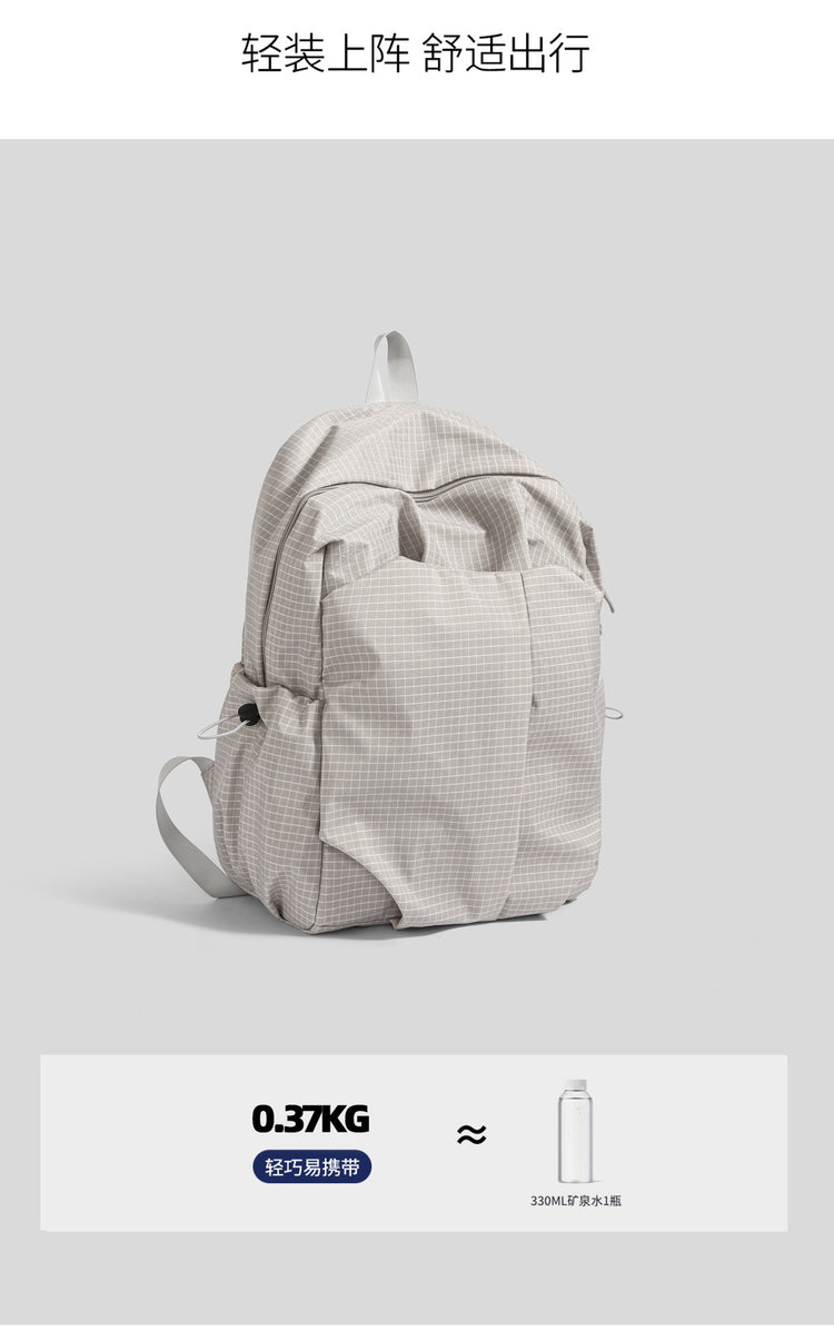 致青春|新款休閒雙肩包大容量簡約潮酷背包男女中大學生純色書包背包「9776-130」25.11-4