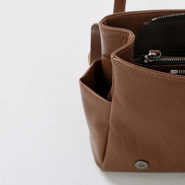 質感真皮|秋冬復古植鞣牛皮雙肩包2024新款單肩斜跨劍橋背包時尚百搭「3731」24.12-5