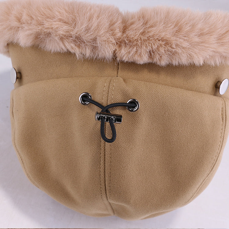 流行帽子|毛絨帽子女冬季新款加絨漁夫帽加厚騎車保暖棉帽東北戶外防寒盆帽「C3399」25.11-2