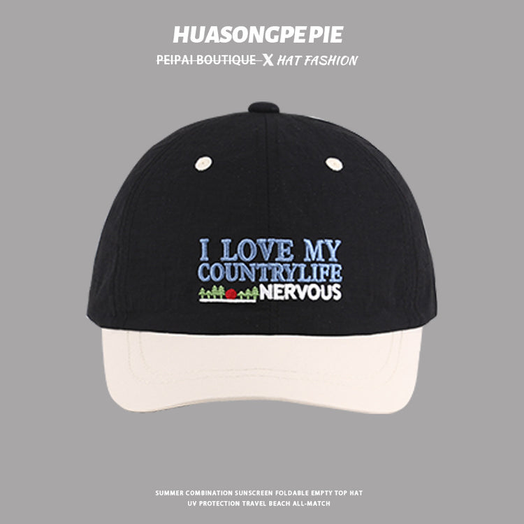 流行帽子|帽子【520系列】loveyou字母刺繡短檐百搭速乾甜酷風多巴胺棒球帽「C3954」24.05-3