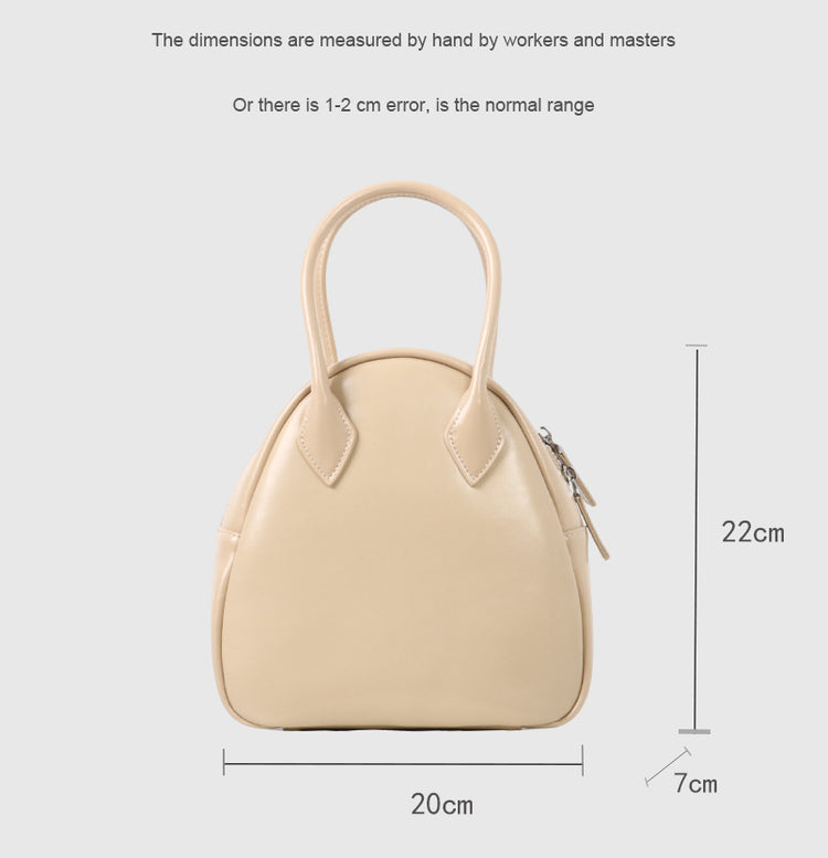 質感真皮|2025新款優質油蠟皮日式小眾貝殼包純日韓風手提單肩斜挎包女百搭「2532」25.02-2