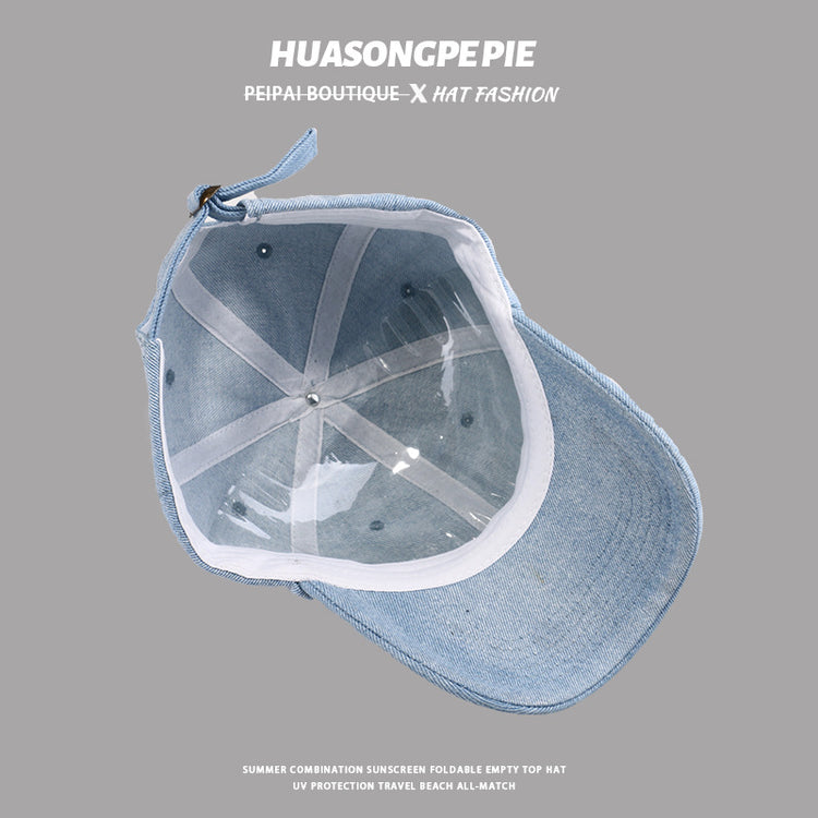 流行帽子|純色牛仔棒球帽女春夏個性復古鴨舌帽學生顯臉小百搭高品質遮陽帽「C3629」24.02-1