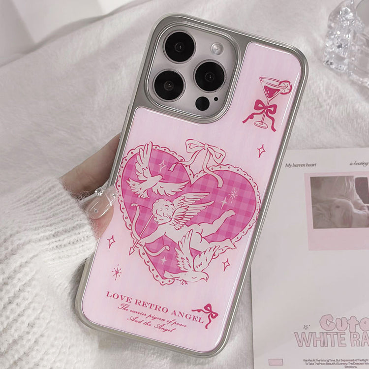 手機殼|iPhone16電鍍銀邊滴膠手機殼1515plus適用iPhone12Pro少女粉「LR1374」25.04-1