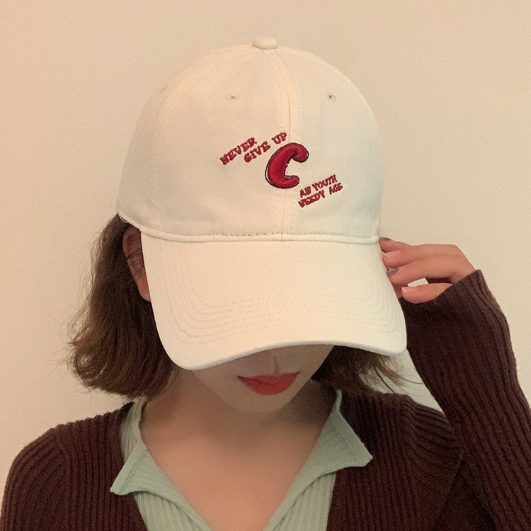 流行帽子|C字母棒球帽女春夏韓系刺繡軟頂遮陽帽學生情侶顯臉小戶外鴨舌帽「C4885」24.12-5