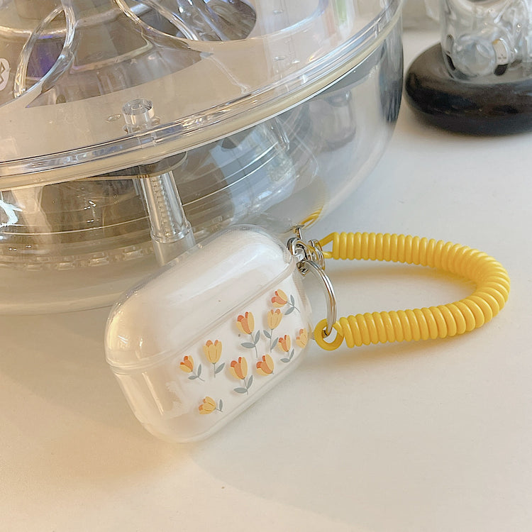 耳機套|適用airpodspro花朵蘋果藍牙耳機掛繩保護殼2/3代透明套掛繩「BQ1867」24.07