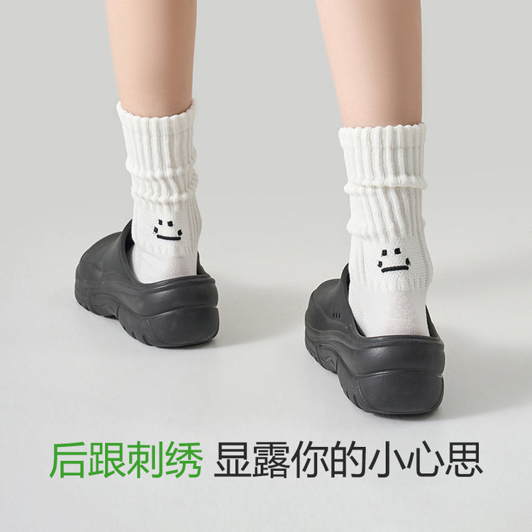 女襪|堆堆襪子女後跟卡通刺繡彈性中筒襪春秋季無骨防臭諸暨襪子批發「YH914」25.01-2