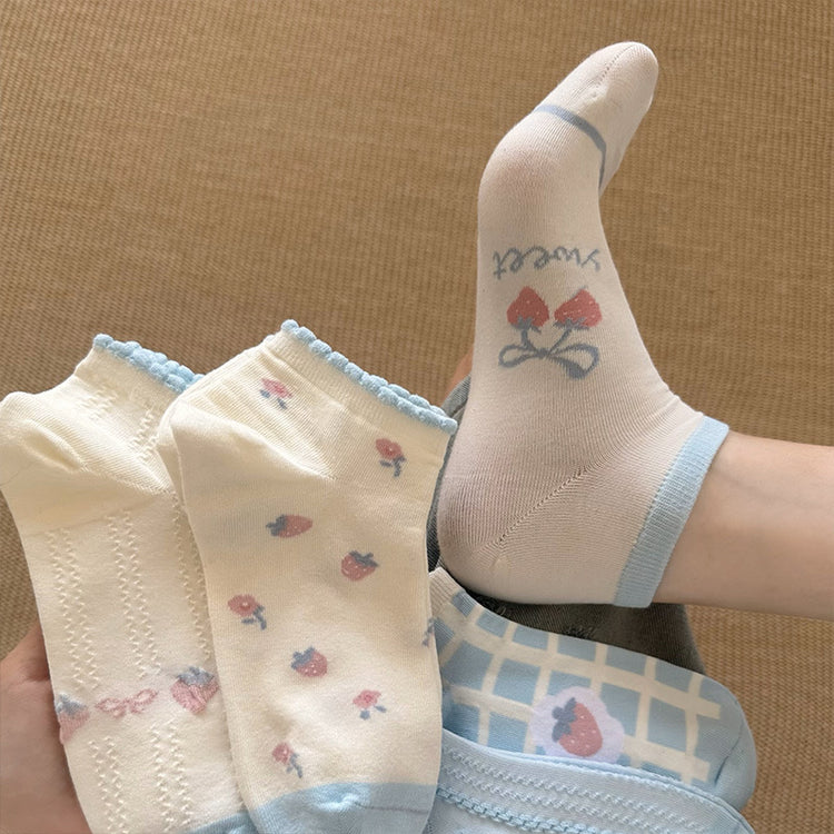 女襪|襪子女士棉質吸汗透氣親膚舒適短襪夏季薄款彈力簡約休閒襪「DL2506」25.04-1