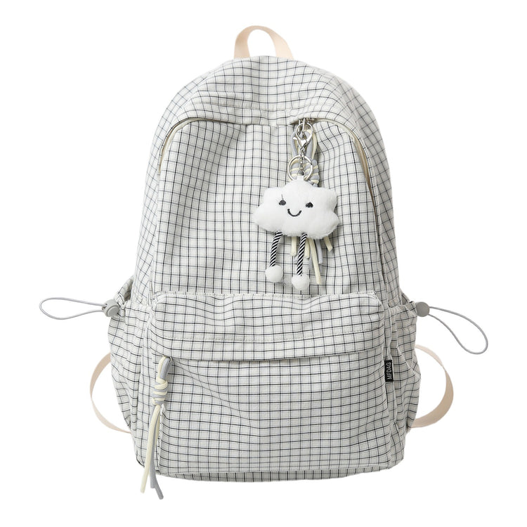 致青春|高顏值森系小清新格子少女心旅行雙肩包韓版ins風學生黨上課背包「1392-132」25.12-1