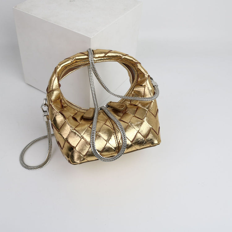 質感真皮|2024新牛皮手腕真皮便當訂製編織女包潮流歐美手柄單肩斜挎包「3328」24.04-4