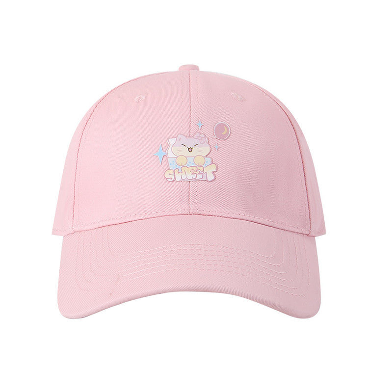 流行帽子|新款可愛貓咪帽子女春夏百搭遮陽鴨舌帽韓版日系學生情侶棒球帽男「C5244」25.04-5