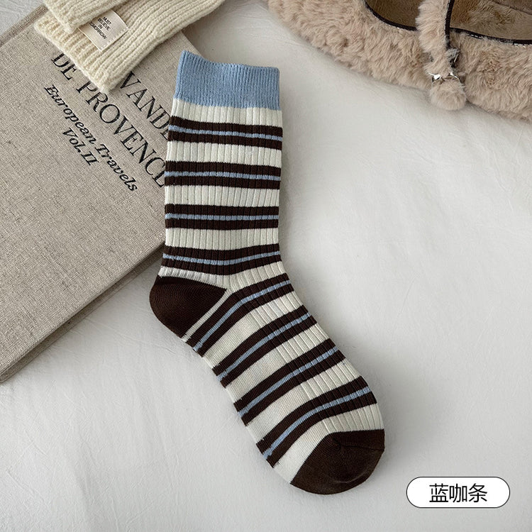 女襪|灰色羊毛襪子女冬季加絨加厚保暖愛心蝴蝶結堆堆襪彈力親膚中筒襪「HD25856」25.11-2