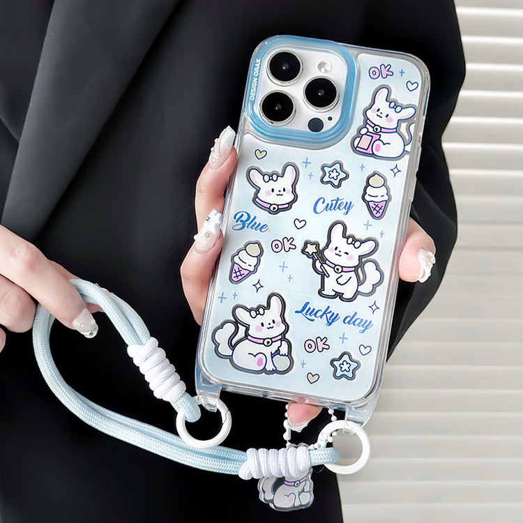 手機殼|iPhone14pro適用12掛繩鏡面殼15promax卡通11蘋果13手機殼「WM0477」24.07