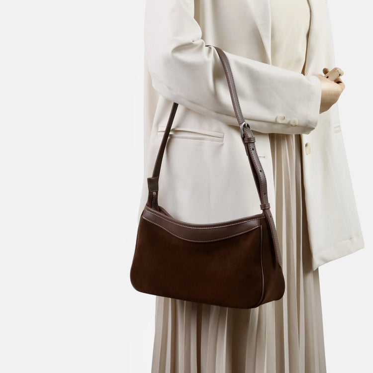 質感真皮|2025新款磨砂美拉德復古百搭韓版單肩斜背包小眾設計休閒托特包包「6179」25.09-3