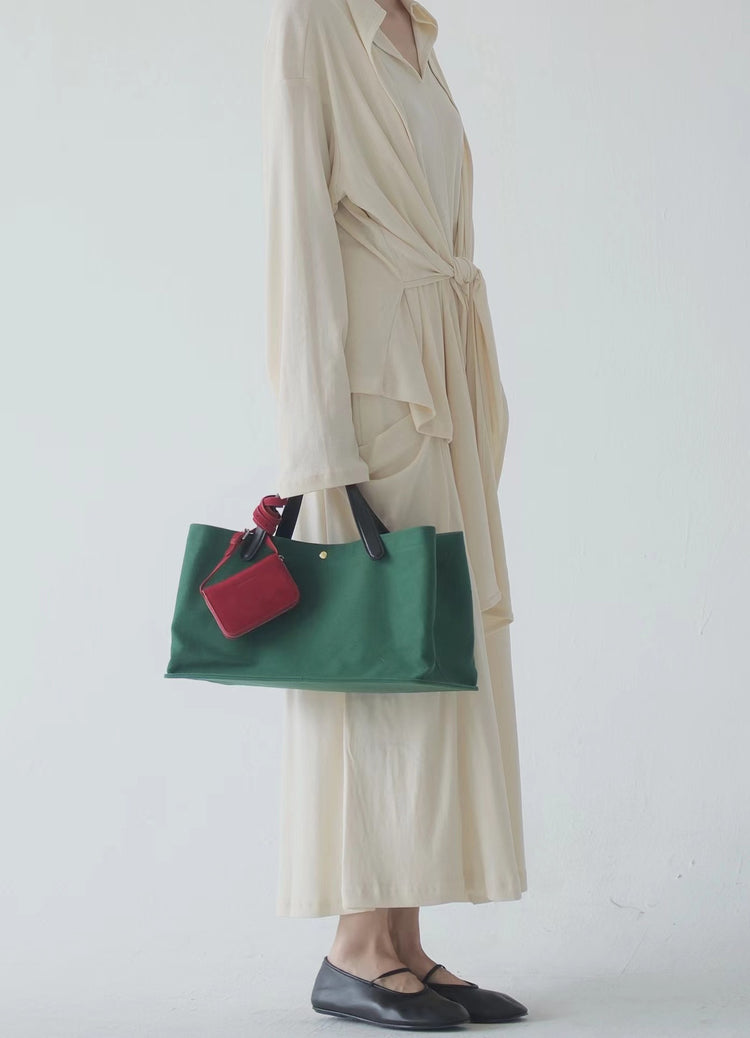 質感真皮|2024年新韓版托特包女頭層牛皮大容量高級感復古通勤包法式小眾包「3725」24.07-5