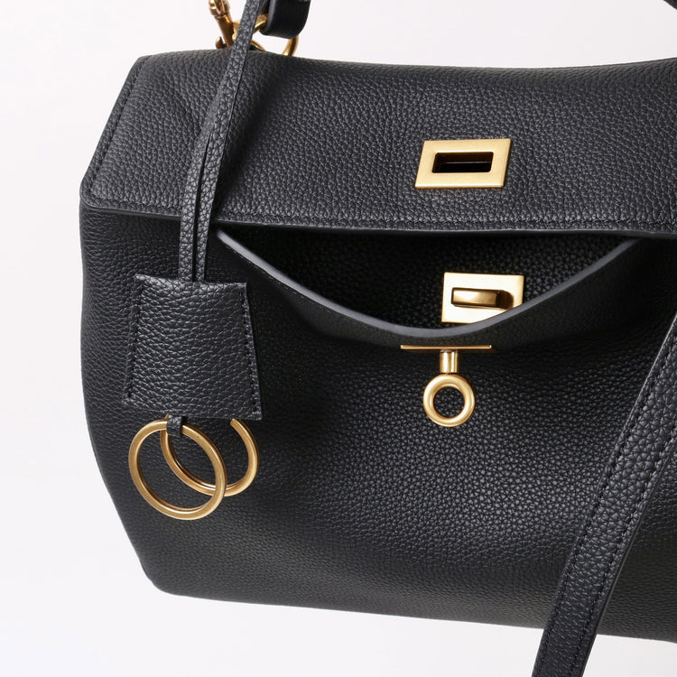 質感真皮|2025新款togo牛皮B家同款鬆弛感大小號真皮鎖扣手提包單肩斜挎包「X5133 D5134」25.12-1