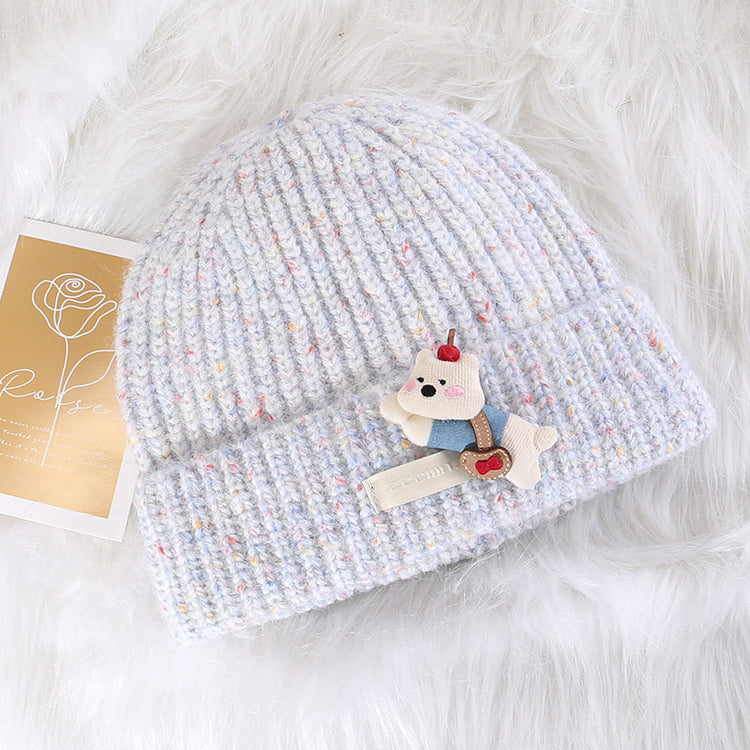 流行帽子|韓版ins卡通小狗帽子女可愛針織帽 秋冬護耳保暖毛線帽戶外冷帽男「C5557」25.09-3