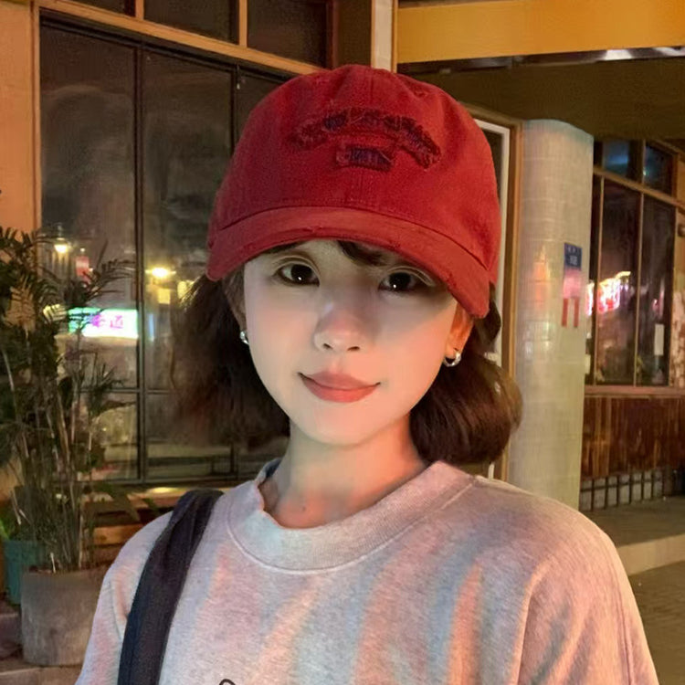 流行帽子|春季新款棒球帽破洞寬檐軟頂遮陽帽夏季戶外顯臉小韓系百搭鴨舌帽「C4886」24.12-5