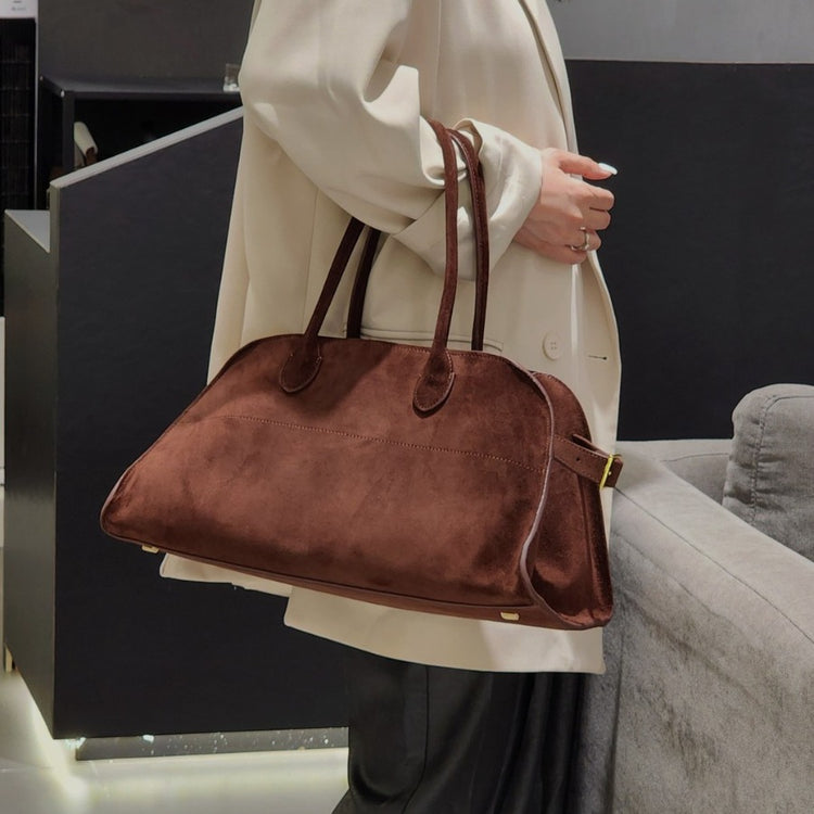 質感真皮|磨砂皮包款2024年秋季新款大容量托特包真皮百搭通勤單肩手提包女「3603-1」24.10-1