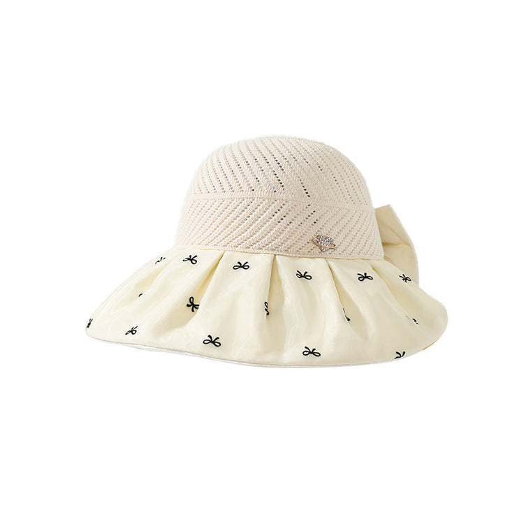 流行帽子|夏季新款帽子女蝴蝶結遮陽空頂帽韓版時尚防曬太陽帽戶外漁夫帽潮「C5203」25.04-4