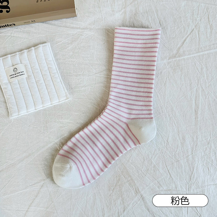 女襪|條紋襪子女親膚舒適產後哺乳期月子襪彈力無骨吸汗透氣諸暨襪子「SY2519」25.09-4