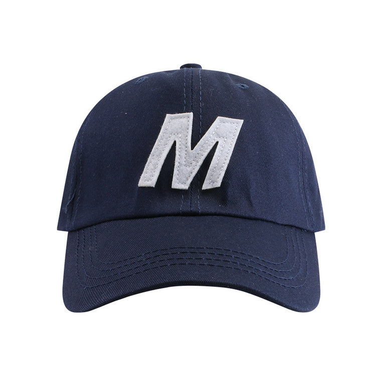 流行帽子|帽子女韓國ins同款M字母休閒棒球帽百搭顯臉小情侶彎檐鴨舌帽潮男「C4028」25.04-2