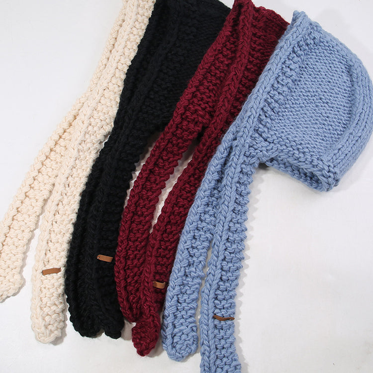 流行帽子|秋冬新款藍色巴拉克拉法帽女保暖針織套頭戶外防風防寒雷鋒帽子男「C5640」25.09-4