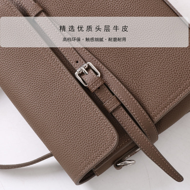 質感真皮|2025新款綁帶設計小眾輕奢高級質感通勤手提斜挎包復古單肩斜挎包「OS53100」25.11-3