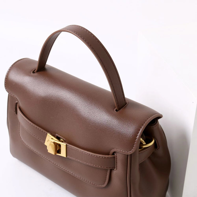 質感真皮|2025新款通勤復古百搭單肩斜背包外出上班公文包女包時尚潮流單肩包「6191S」25.12-1