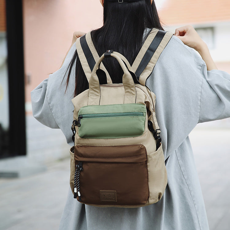 致青春|秋冬休閒雙肩包情侶款戶外旅行登山背包韓系輕便撞色手提背包「8245-130」25.08-4