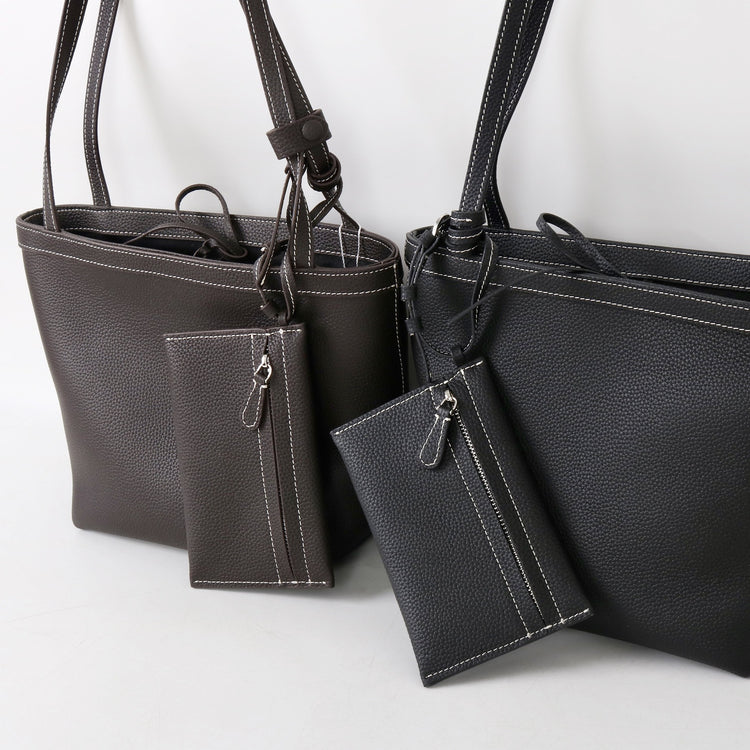 質感真皮|2025新款牛皮復古時尚單肩手提包百搭高級感托特包子母包通勤極簡包「8271」25.11-2