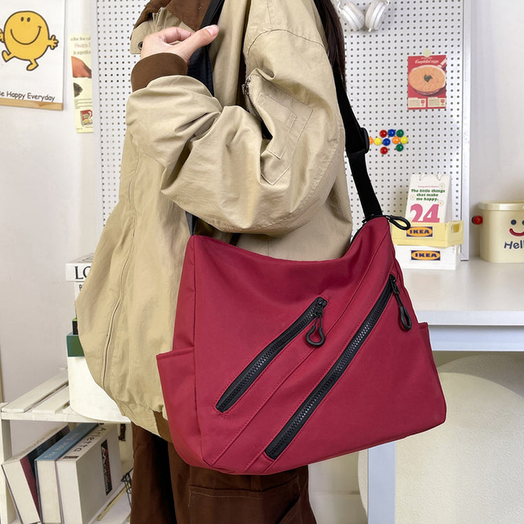 致青春|休閒托特包跨境大容量簡約純色斜背包輕便百搭質感多隔層單肩包「914-119」25.02-3