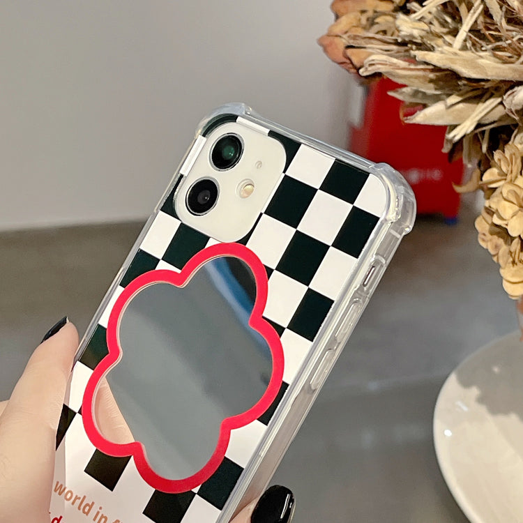 手機殼|棋盤格適用蘋果15鏡面殼iphone16Pro華為nova9手機殼保護套榮耀90「BQ2321」25.01-2