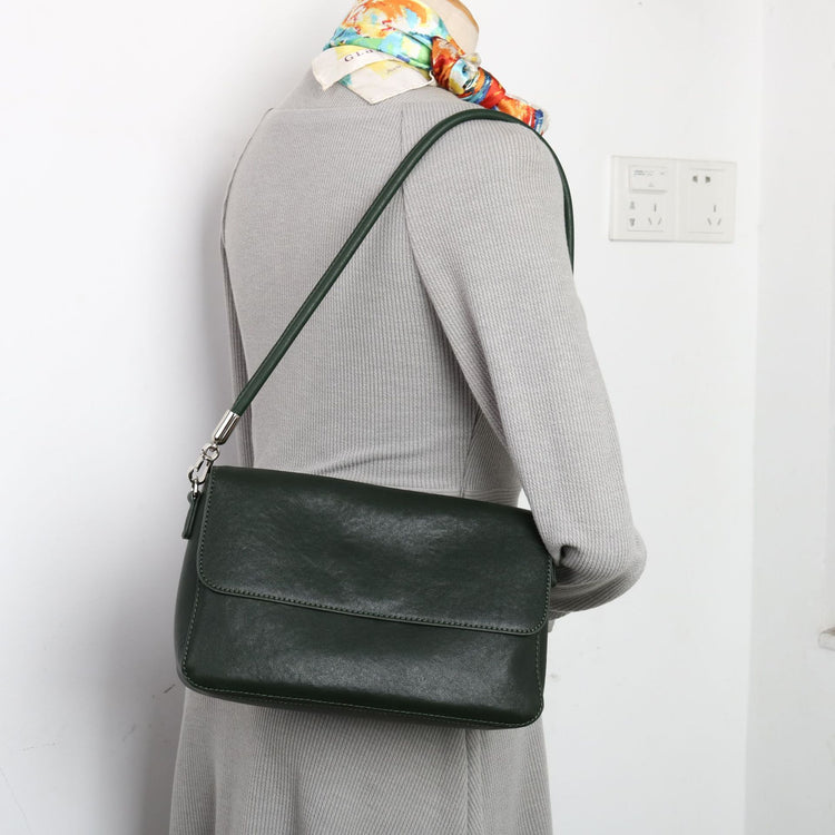 質感真皮|2024新款百搭ins復古頭層植鞣牛皮高級感包簡約時尚單肩斜背包「M-132#」24.07-3