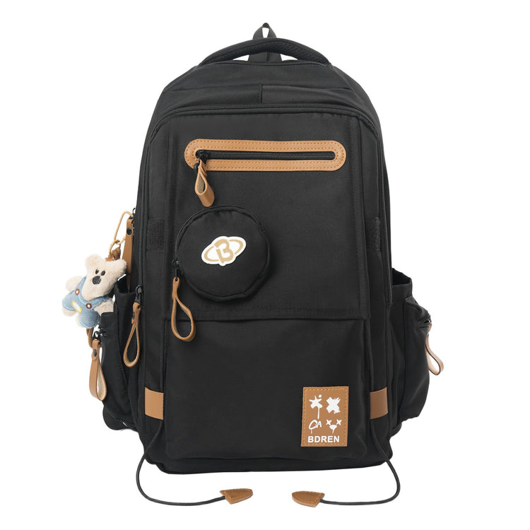 致青春|簡約百搭學生書包女大容量休閒旅行雙肩包潮流設計感百搭雙肩背包「6017-142」25.12-2