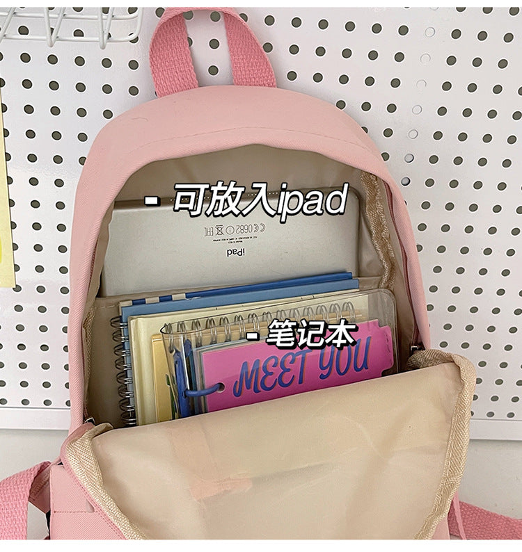 致青春 | 甜美學院風斜背雙肩包輕便簡約女大學生上課小背包可愛小書包「8770-230-2」24.03-3