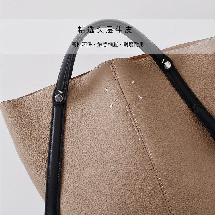 質感真皮|2025新款頭層牛皮手提托特包真皮水桶包小眾高級感腋下包時尚單肩包「2963」25.02-3