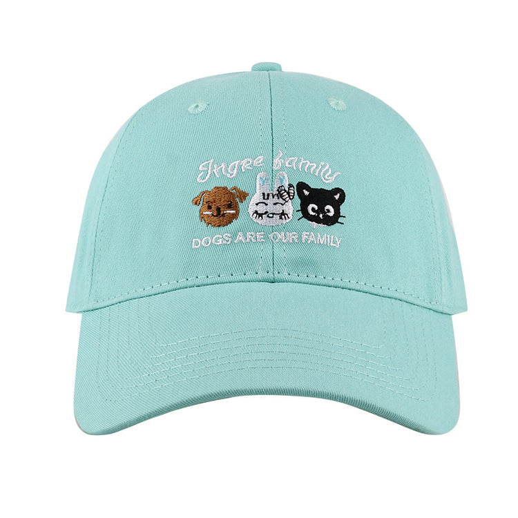 流行帽子|可愛動物刺繡棒球帽女韓版百搭甜美顯臉小遮陽帽時尚百搭鴨舌帽男「C3907」24.04-5