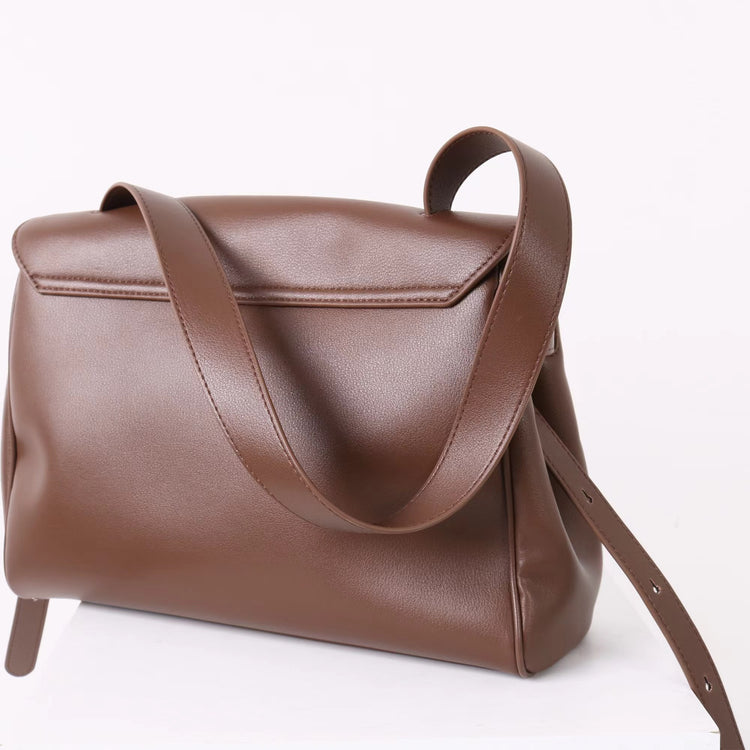 質感真皮|2025新款通勤復古百搭單肩斜背包外出上班公文包女包時尚潮流單肩包「6191L」25.12-1