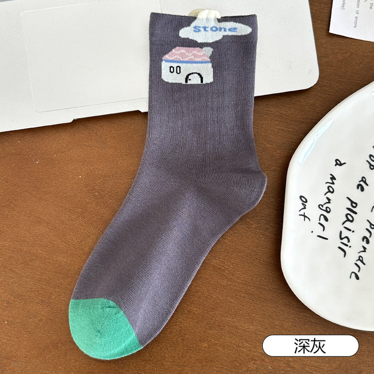 女襪|立體卡通圖案襪子可愛學院風彈力無骨短襪棉質吸汗透氣襪子「MK5119」25.08-2