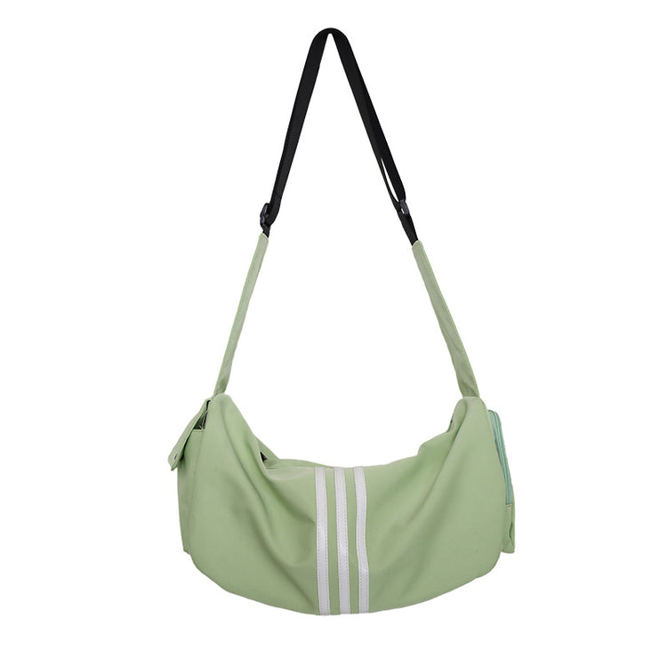 致青春|新款運動健身包尼龍簡約斜背包女防水大容量吐司包旅行單肩包「6828-118」24.09-2