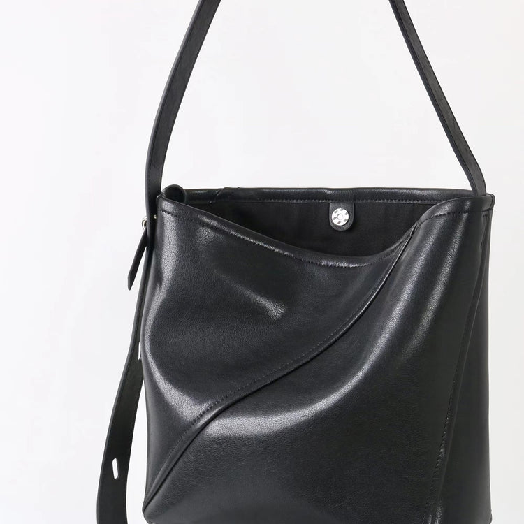 質感真皮|2025新款大容量牛皮拼接質感通勤子母包時尚百搭單肩腋下水桶包女「7056」25.09-3