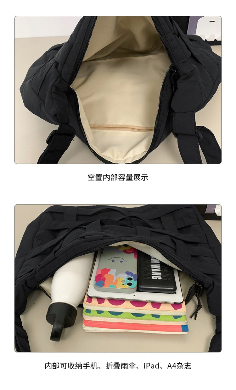 致青春 | 新款立體鏤空編織包包女簡約時尚單肩斜背包大容量通勤包「512-128」24.09-3