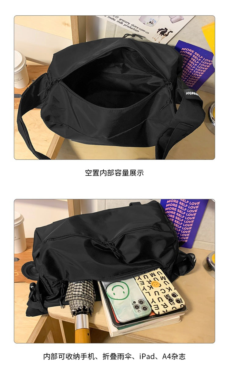 致青春|乾濕分離日系大容量斜背包男運動健身包潮工裝郵差包單肩背包「024-250」24.03-1