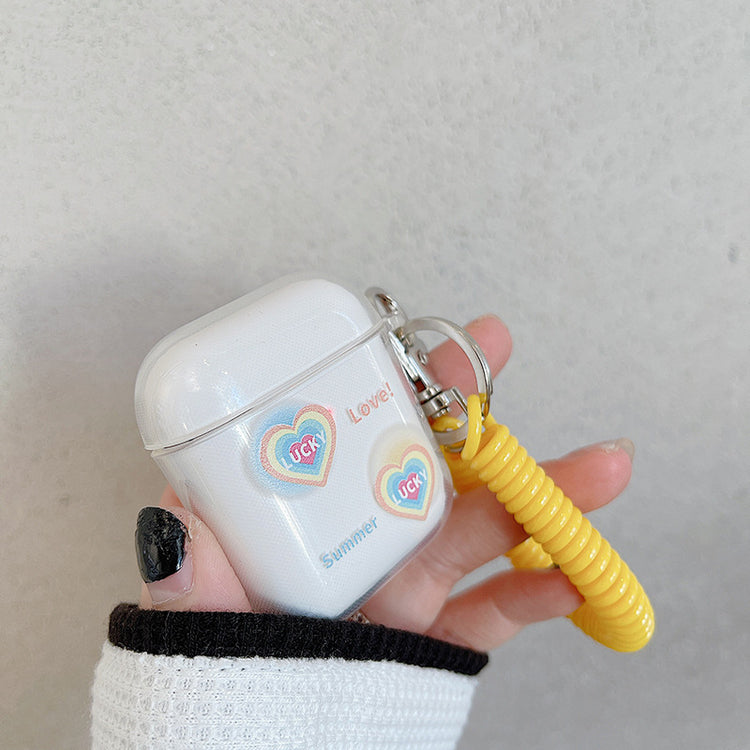 耳機套|適用2/3代無線藍牙耳機套愛心airpodspro保護殼套帶掛繩「BQ2418」24.07