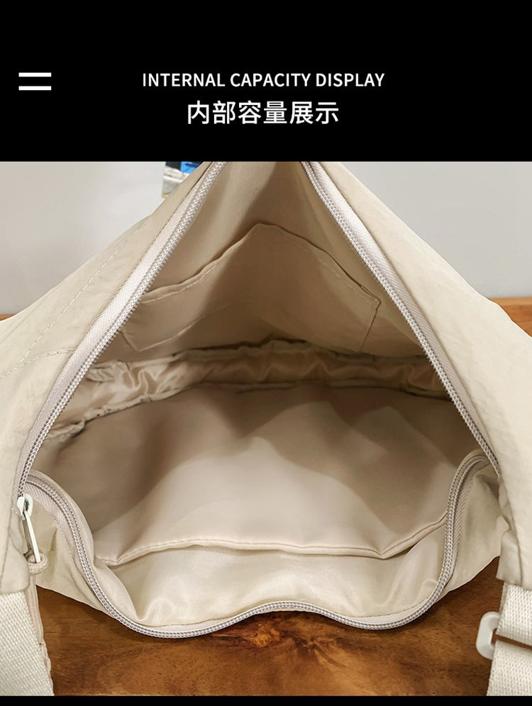 致青春 | 尼龍布包包女斜背包2024新款夏季款大容量小眾設計單肩餃子包「80634-125」24.07-3