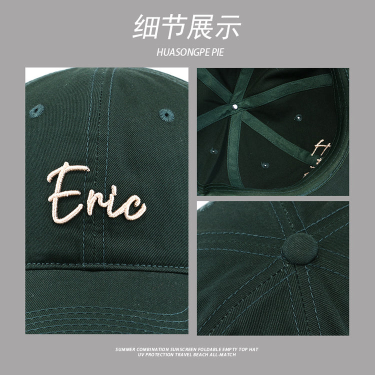 流行帽子|軟頂棒球帽女字母刺繡百搭鴨舌帽顯臉小夏季學生休閒防曬遮陽帽男「C3611」24.02-1